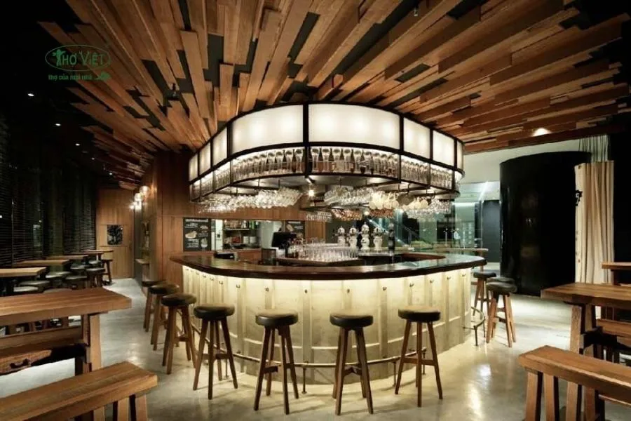 Mẫu nhà hàng có quầy bar – lounge