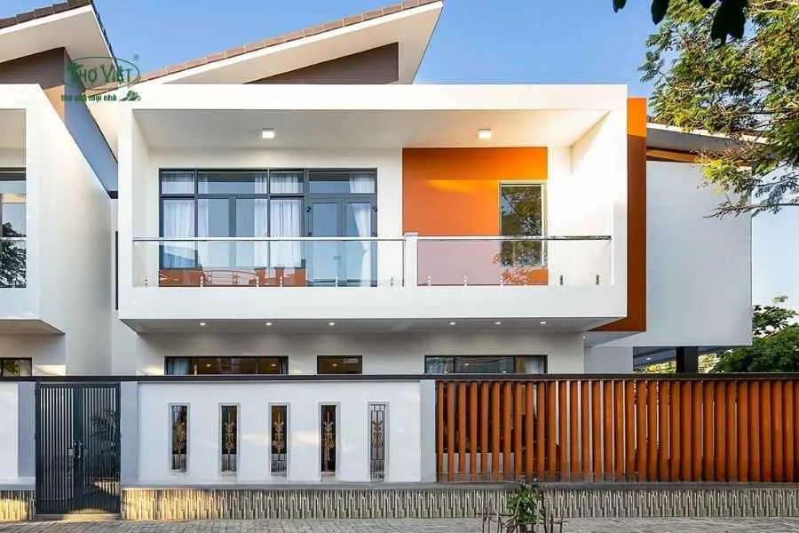 Mẫu nhà mái lệch 2 tầng
