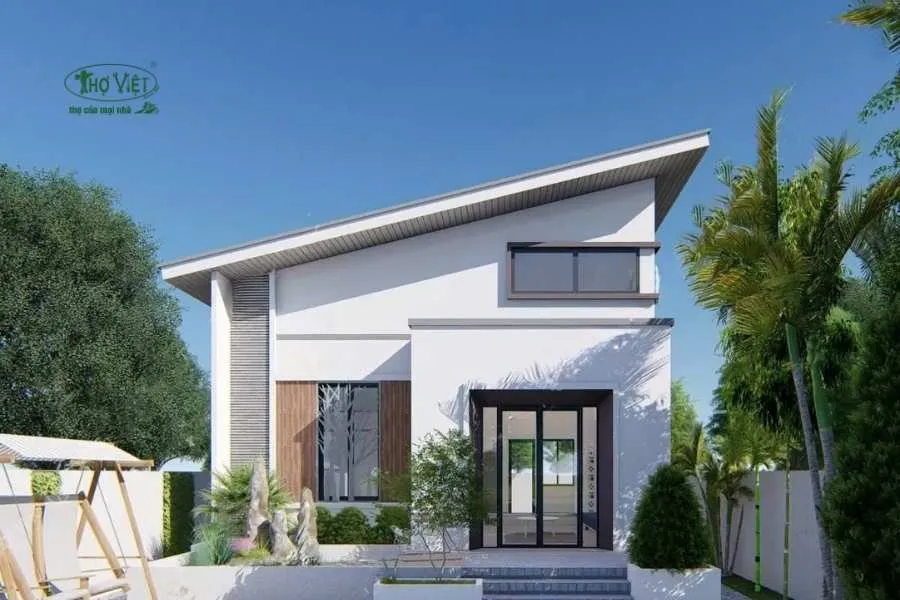 Mẫu nhà mái lệch đơn giản