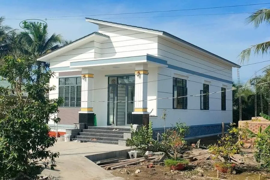 Mẫu nhà mái lệch gác lửng