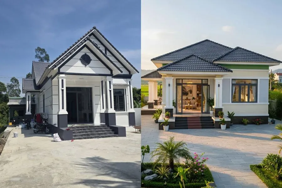 Mẫu nhà mái Thái 1 tầng