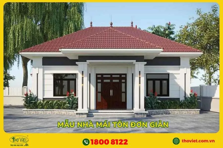 Mẫu nhà mái tôn đơn giản