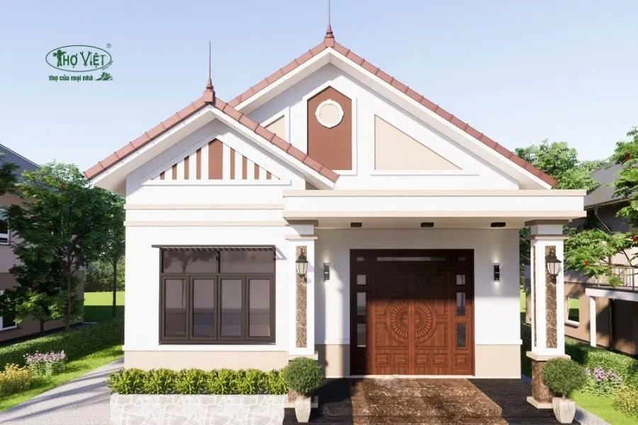 Mẫu nhà mái tôn giả ngói