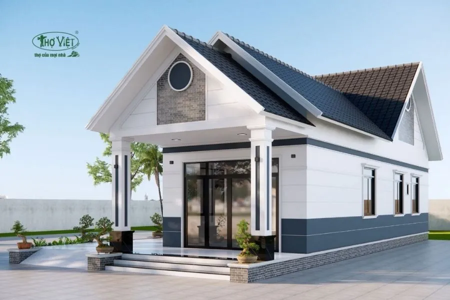 Mẫu nhà mái tôn giả ngói