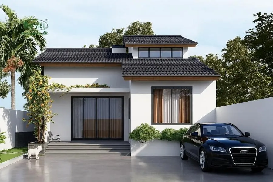 Mẫu nhà mái tôn hiện đại