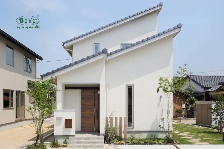 Mẫu nhà mái tôn mái lệch