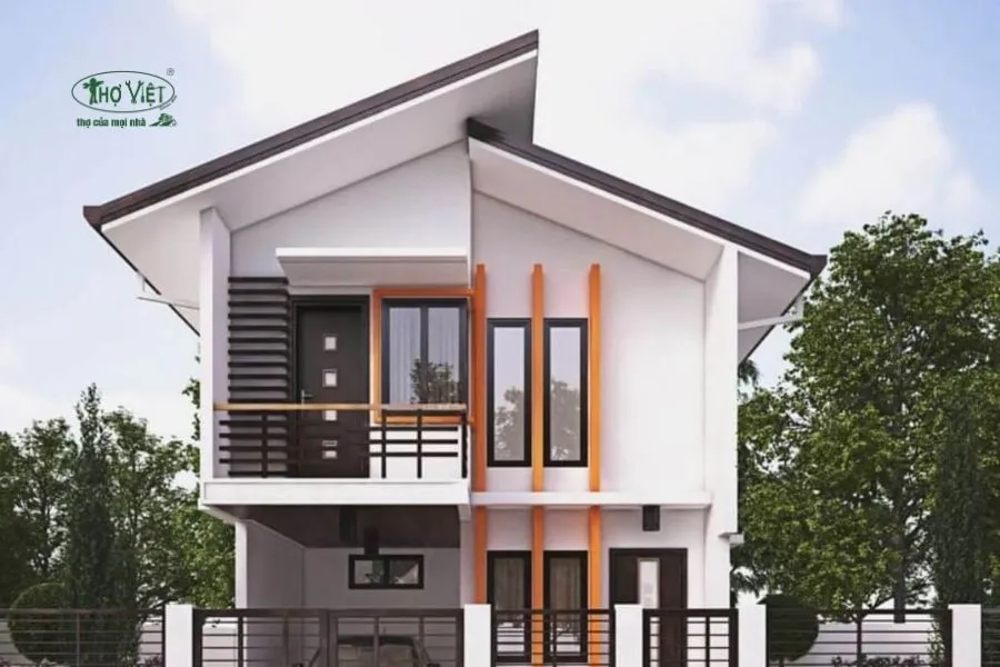 Mẫu nhà mái tôn mái lệch