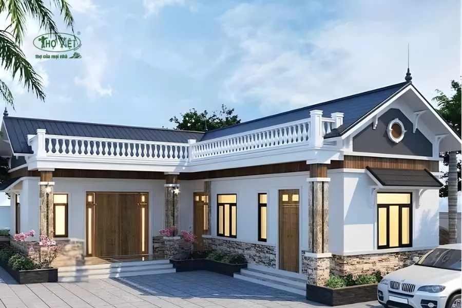 Mẫu nhà mái tôn mái thái