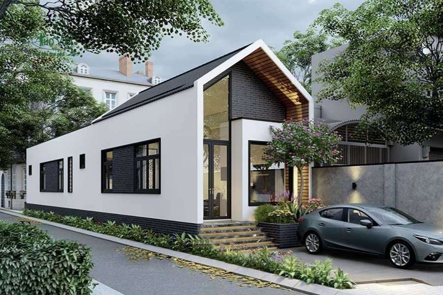 Mẫu nhà mái tôn tối giản
