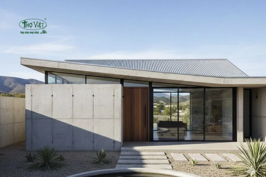 Mẫu nhà mái tôn tối giản