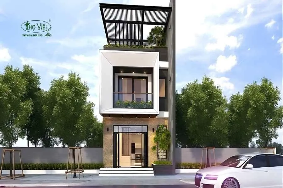 Mẫu nhà phố 2 tầng mặt tiền 5m có tum