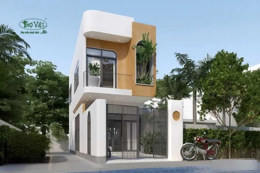 Mẫu nhà phố 2 tầng mặt tiền 5m đơn giản
