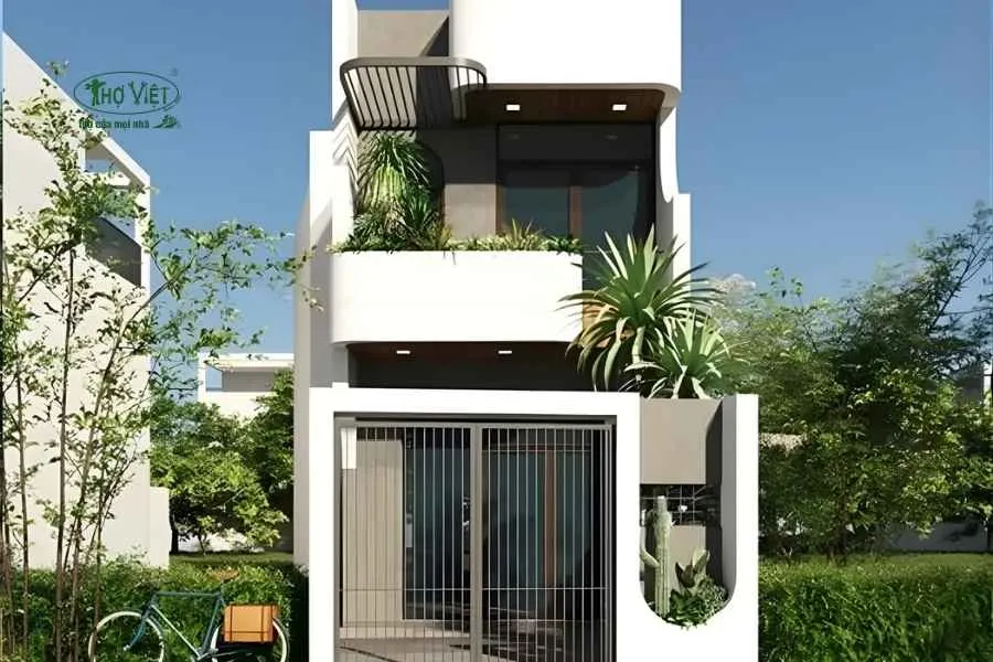 Mẫu nhà phố 2 tầng mặt tiền 5m kiểu Địa Trung Hải