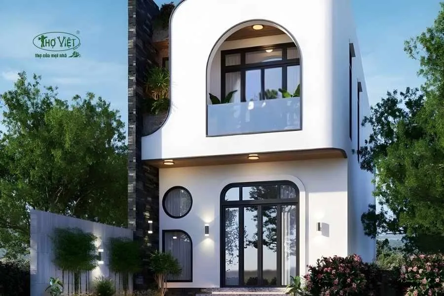 Mẫu nhà phố 2 tầng mặt tiền 5m mái bằng