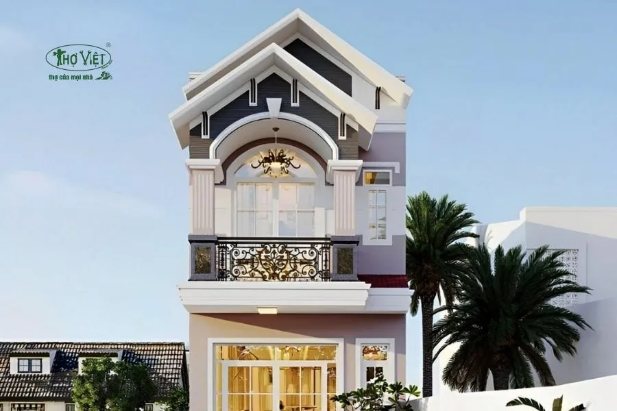 Mẫu nhà phố 2 tầng mặt tiền 5m mái chữ A