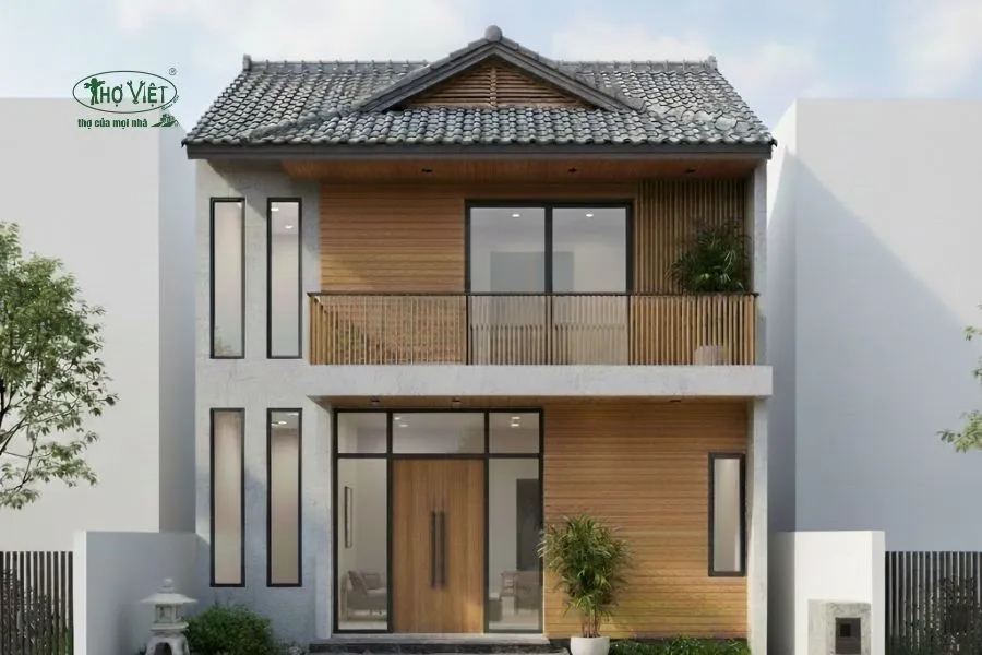 Mẫu nhà phố 2 tầng mặt tiền 5m mái Nhật