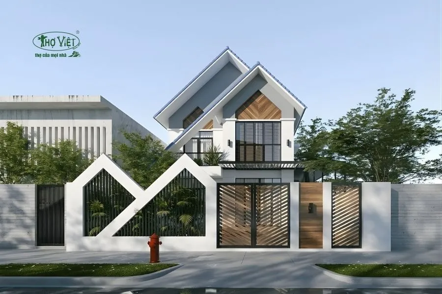 Mẫu nhà phố 2 tầng mặt tiền 5m mái Thái