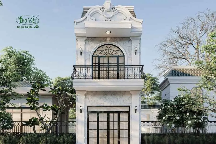Mẫu nhà phố 2 tầng mặt tiền 5m Tân Cổ Điển