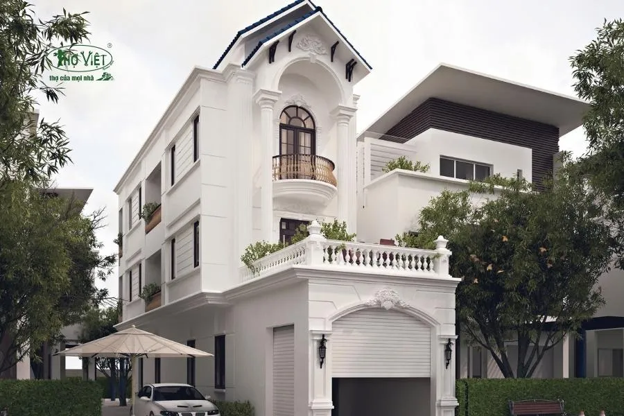 Mẫu nhà phố 2 tầng mặt tiền 5m Tân Cổ Điển