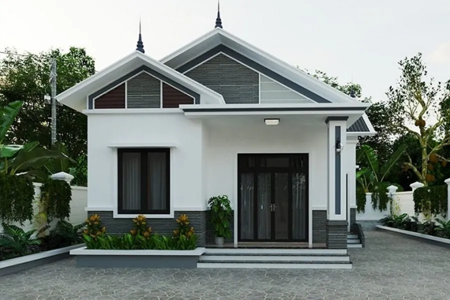 Mẫu nhà ống 1 tầng đẹp 5x20 mái Thái