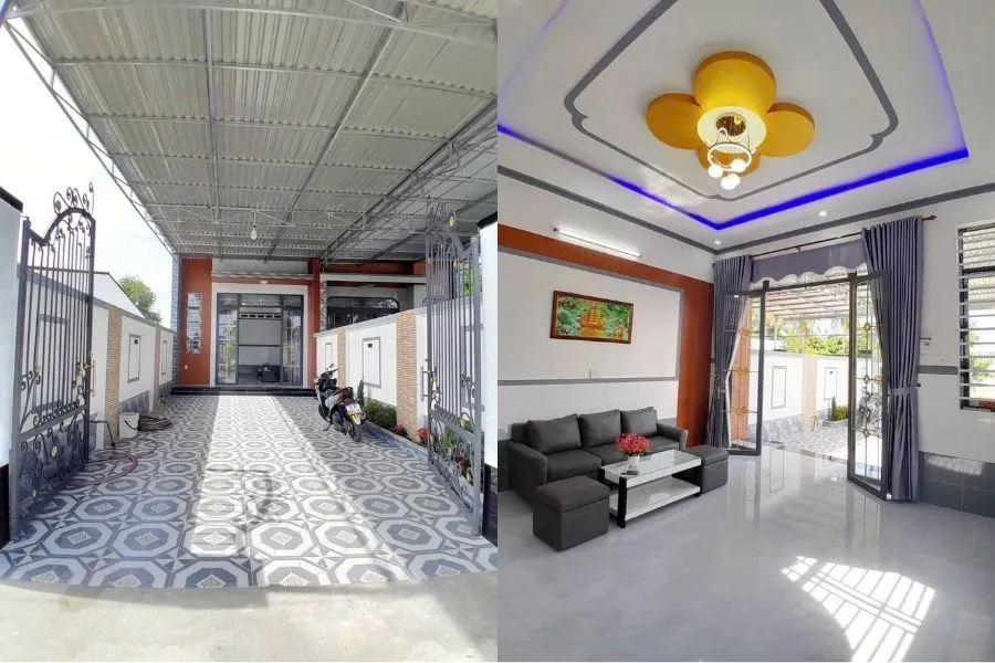 Mẫu nhà ống 1 tầng đẹp 5x20 tân cổ điển