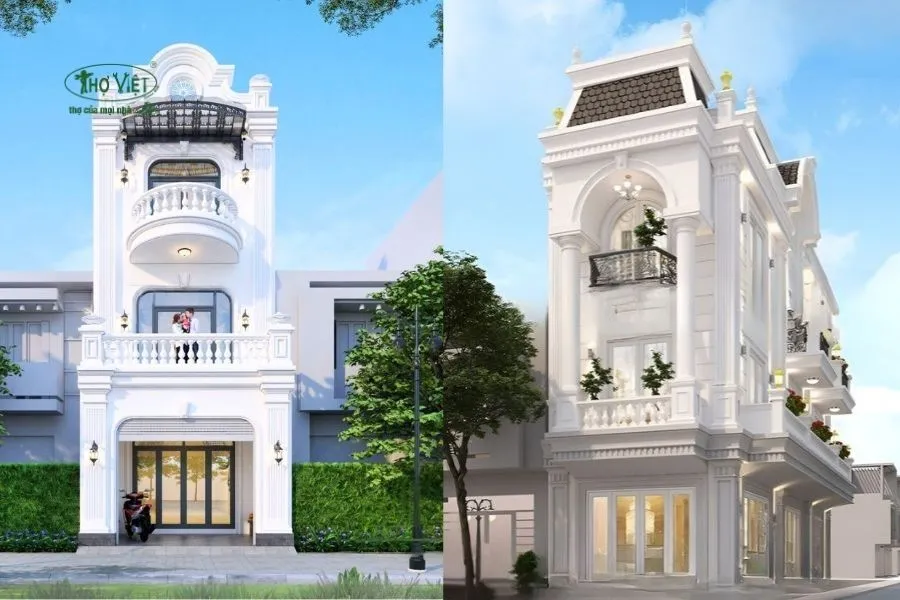 Mẫu nhà ống 3 tầng 4x12m kiểu Pháp