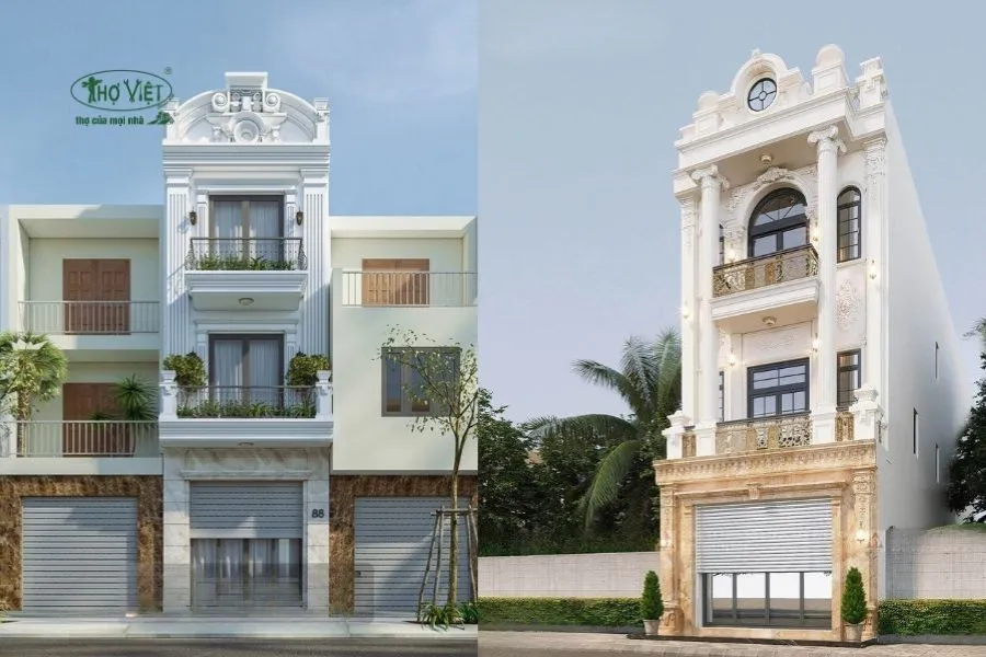 Mẫu nhà ống 3 tầng 4x12m kiểu Pháp