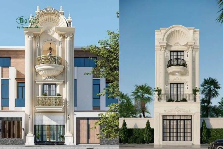 Mẫu nhà ống 3 tầng 4x12m kiểu Pháp