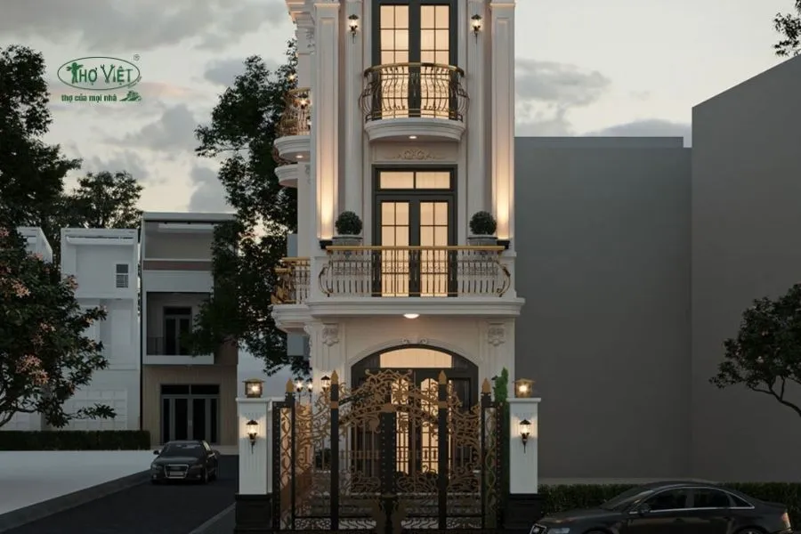 Mẫu nhà ống 3 tầng 4x12m tân cổ điển