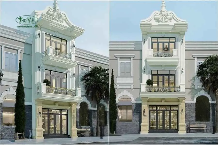 Mẫu nhà ống 3 tầng 4x12m tân cổ điển