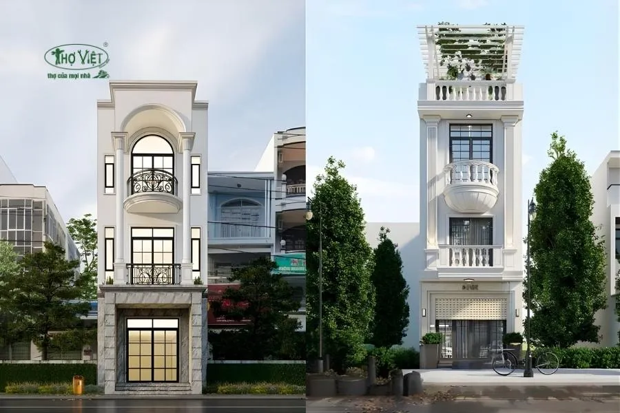 Mẫu nhà ống 3 tầng 4x12m tân cổ điển