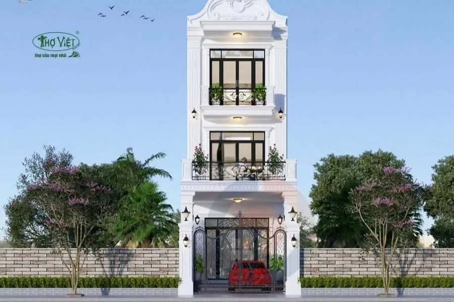 Mẫu nhà ống 3 tầng 4x12m tân cổ điển
