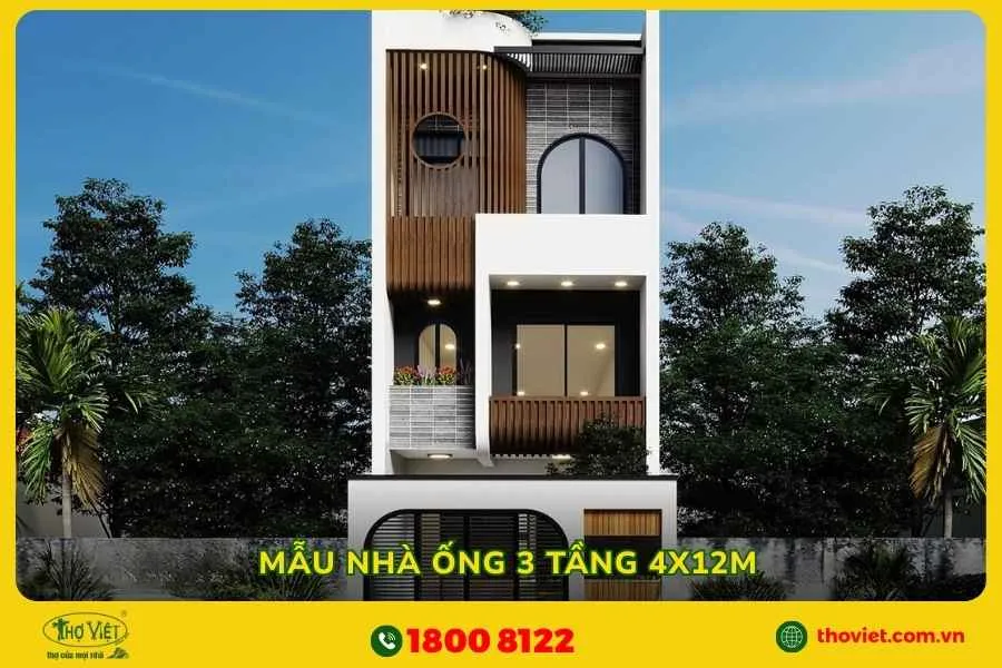 Mẫu nhà ống 3 tầng 4x12m