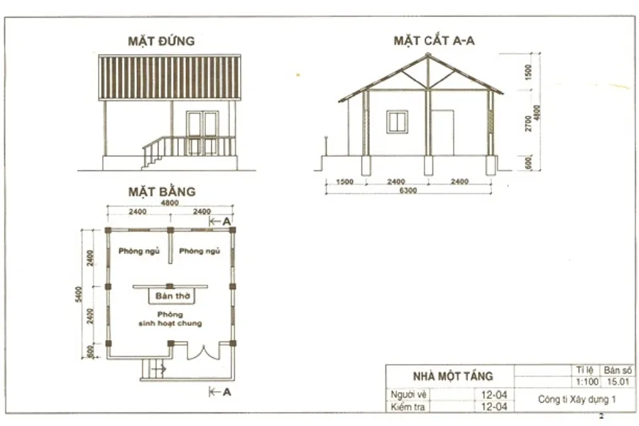 Bản vẽ nhà ống đẹp số 3