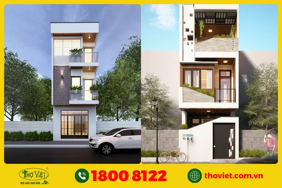 Mẫu nhà ống đẹp 3 tầng 4m