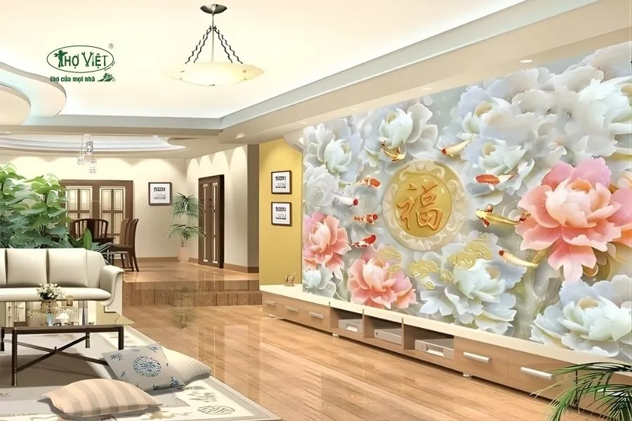 Mẫu nhà ốp gạch tường 3D