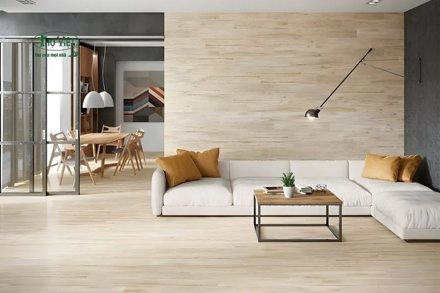 Mẫu nhà ốp gạch tường giả cổ và gạch giả gỗ