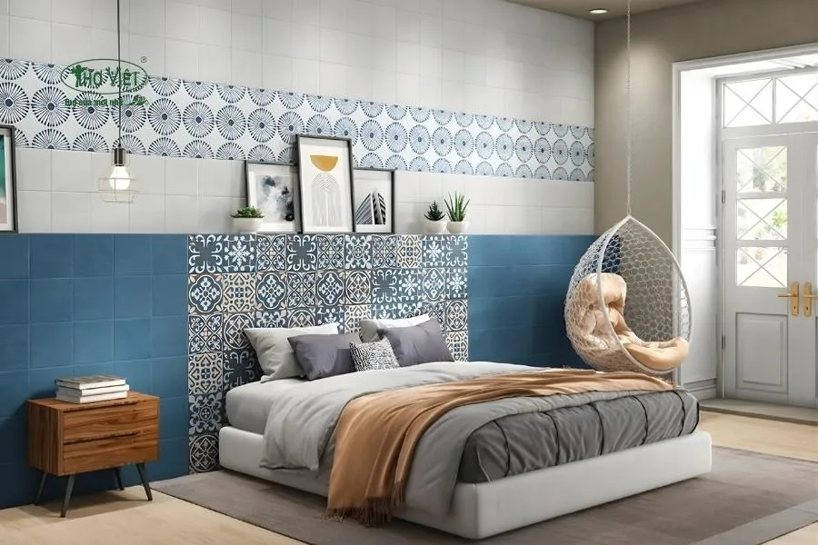 Mẫu nhà ốp gạch tường phòng ngủ