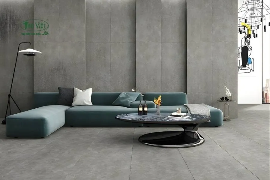 Mẫu nhà ốp gạch tường phòng khách