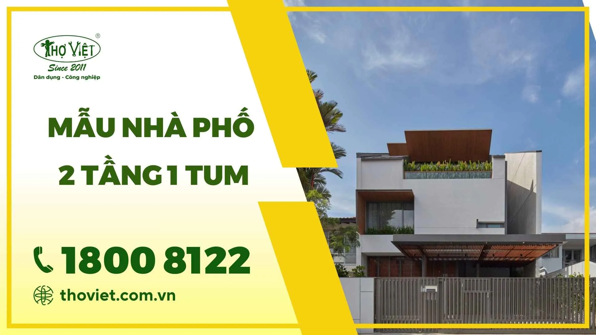 Mẫu nhà phố 2 tầng 1 tum