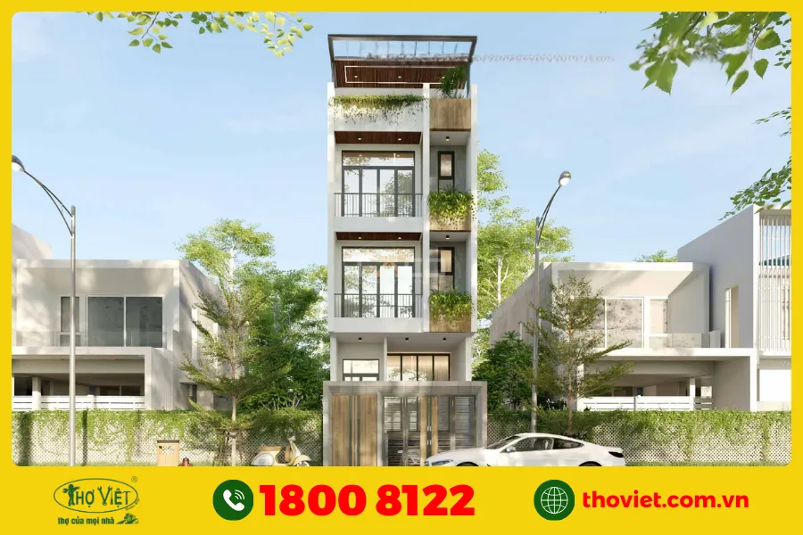 Mẫu nhà phố 2 tầng 5x15 số 8