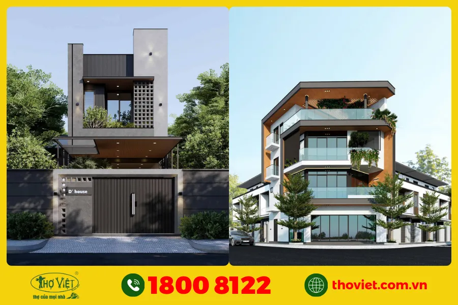 Mẫu nhà phố 2 tầng 5x15 số 1