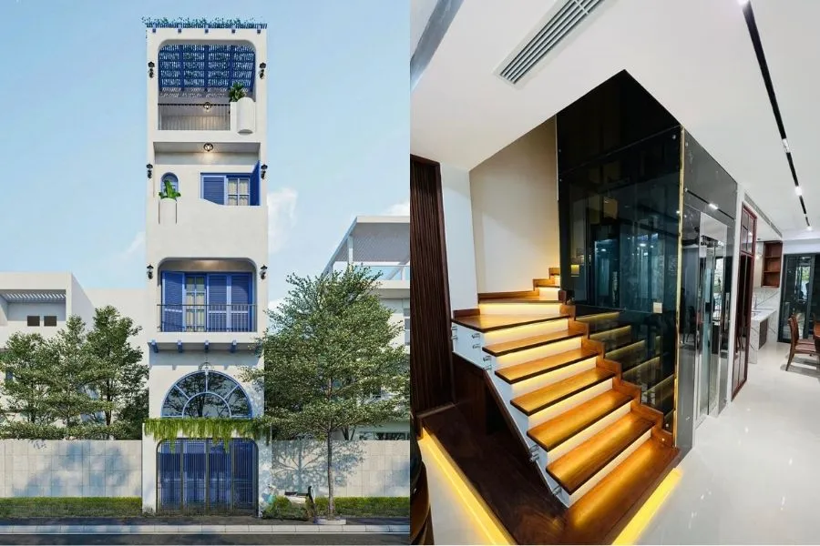 Mẫu nhà phố 5 tầng Có thang máy