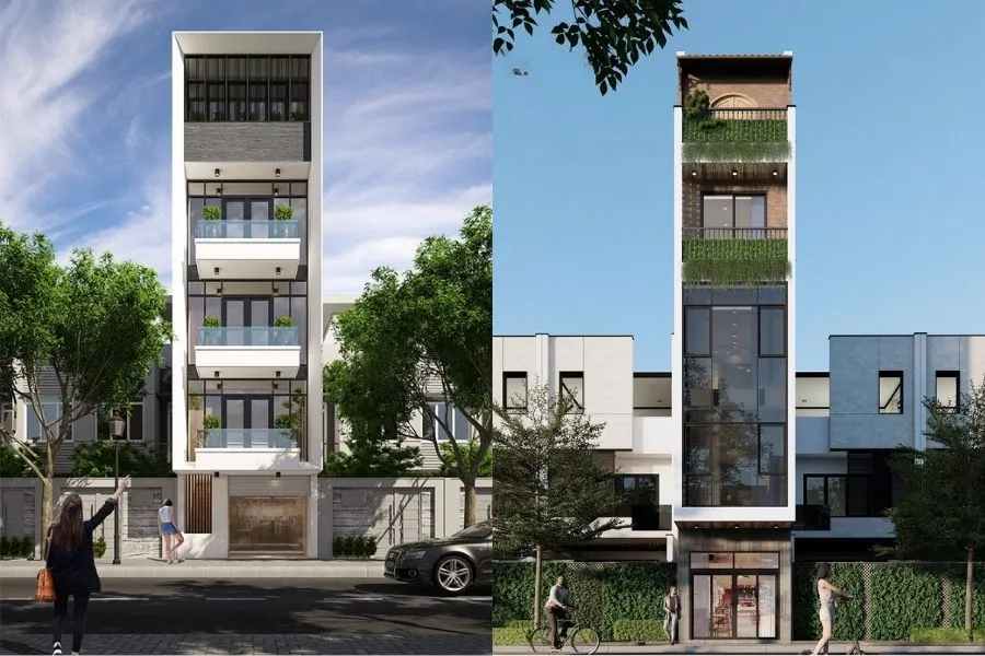 Mẫu nhà phố 5 tầng Hiện đại