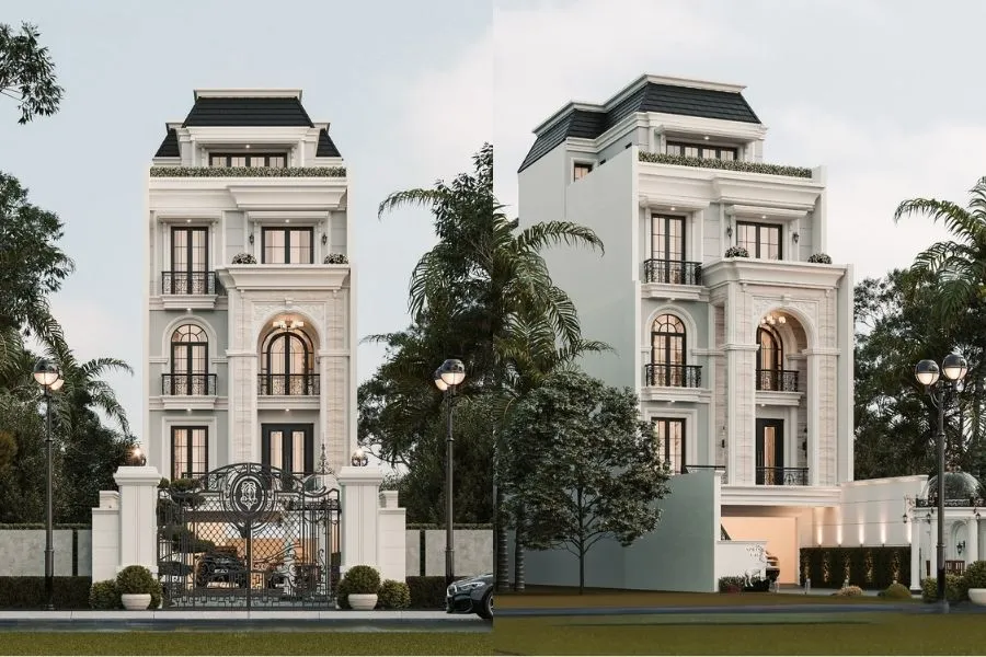 Mẫu nhà phố 5 tầng Mái nhật