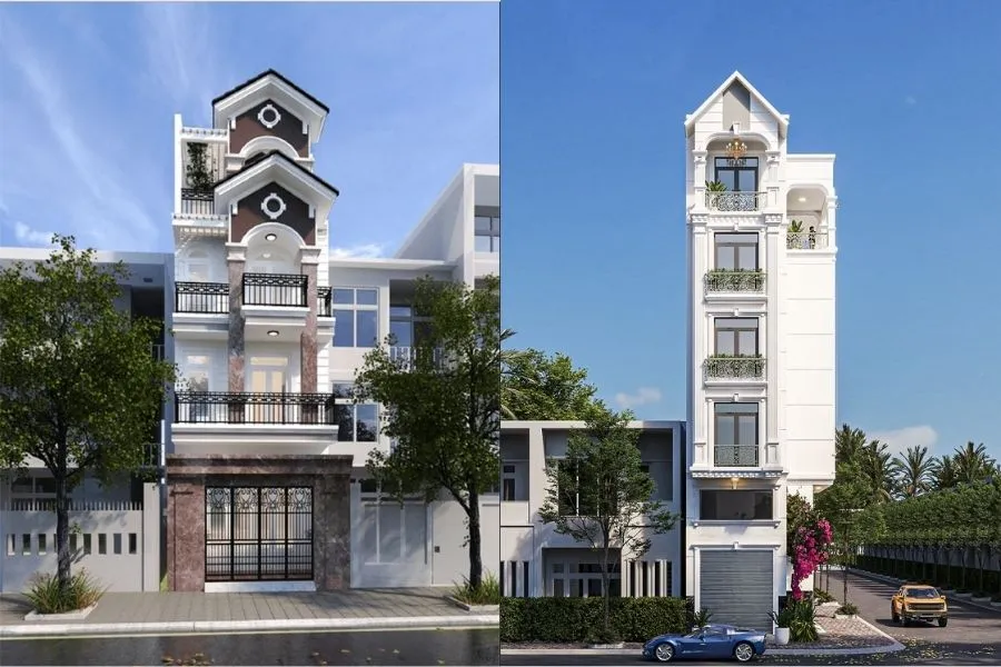 Mẫu nhà phố 5 tầng Mái Thái