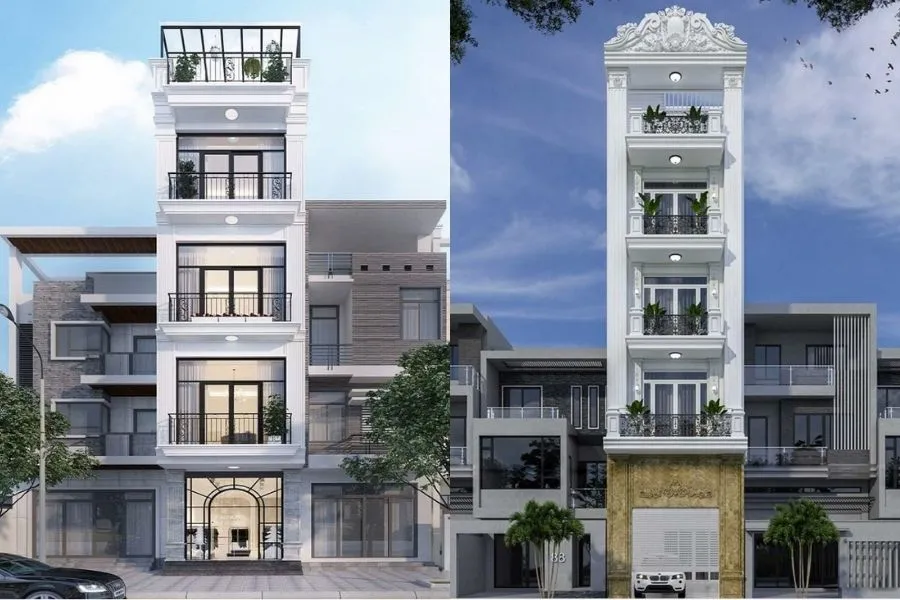 Mẫu nhà phố 5 tầng Tân cổ điển