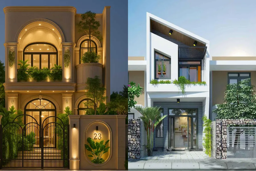 Mẫu nhà phố mặt tiền 5m 1