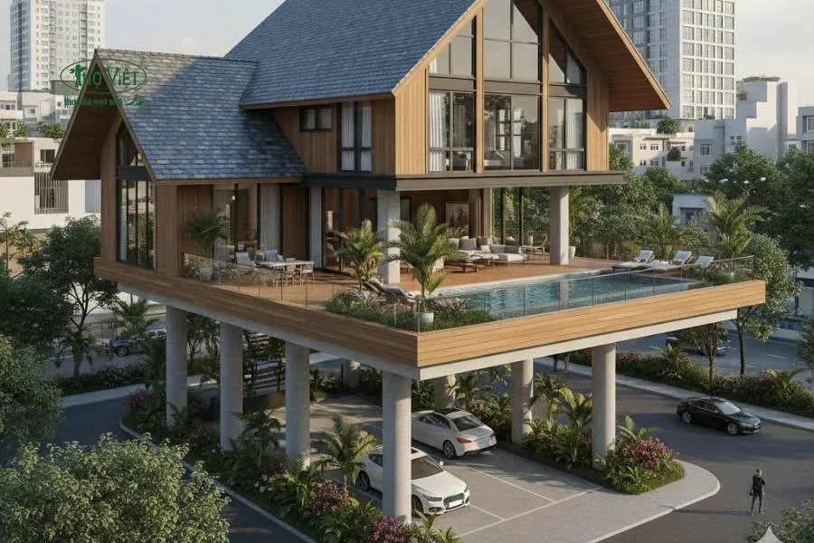 Mẫu nhà sàn phong cách châu Âu