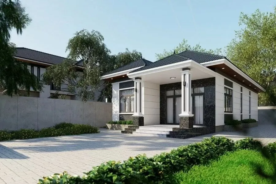 Mẫu nhà vườn cấp 4 nông thôn mái Thái cao ráo và chống nóng tốt